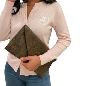 Y2k Urban Expression Large snake skin clutch purse